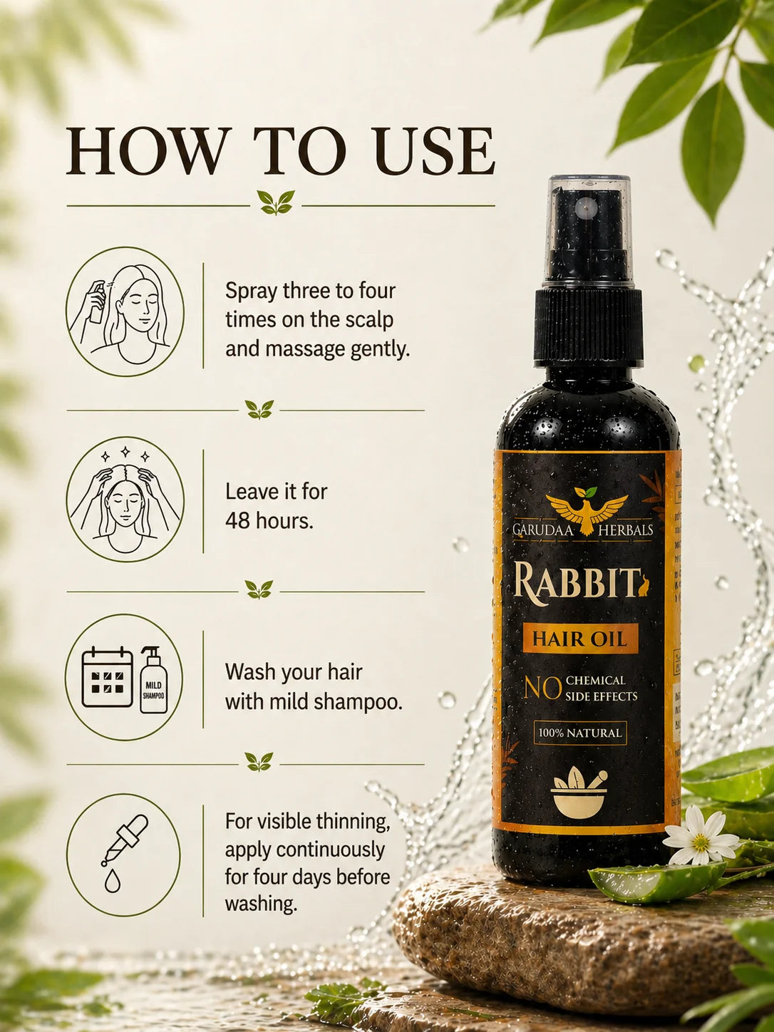 Rabbit Hair Oil – Scalp Nourishment & Strength Support
