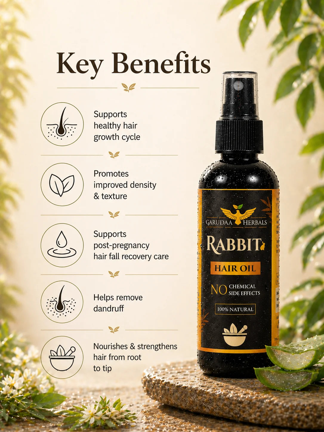 Rabbit Hair Oil – Scalp Nourishment & Strength Support